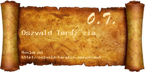 Oszvald Terézia névjegykártya