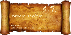 Oszvald Terézia névjegykártya
